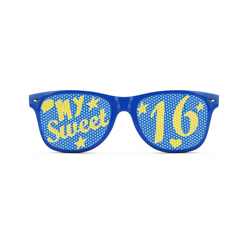 Okulary nerdy LOGO-BRYLE - My sweet sixteen - chabrowe niebieskie