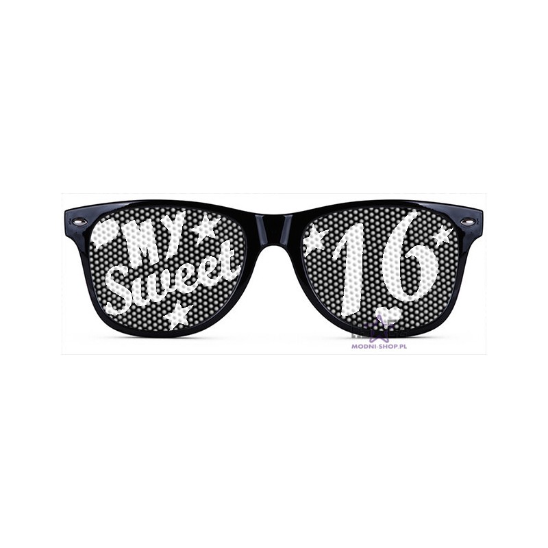 Okulary nerdy LOGO-BRYLE - My sweet sixteen - czarne