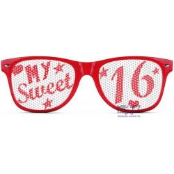 Okulary nerdy LOGO-BRYLE - My sweet sixteen - czerwone