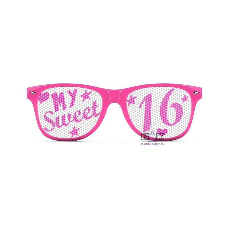 Okulary nerdy LOGO-BRYLE - My sweet sixteen - fuksjowe