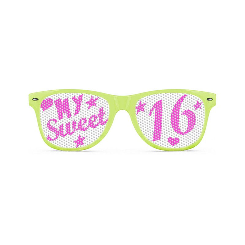 Okulary nerdy LOGO-BRYLE - My sweet sixteen - limonka