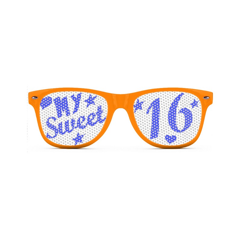 Okulary nerdy LOGO-BRYLE - My sweet sixteen - pomarańczowe