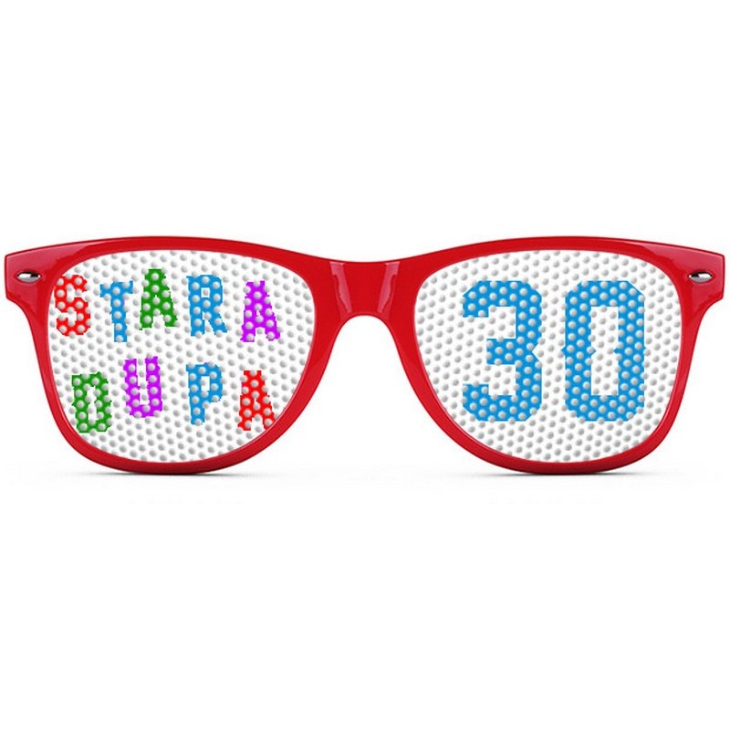 Okulary nerdy LOGO-BRYLE - Stara dupa - czerwone